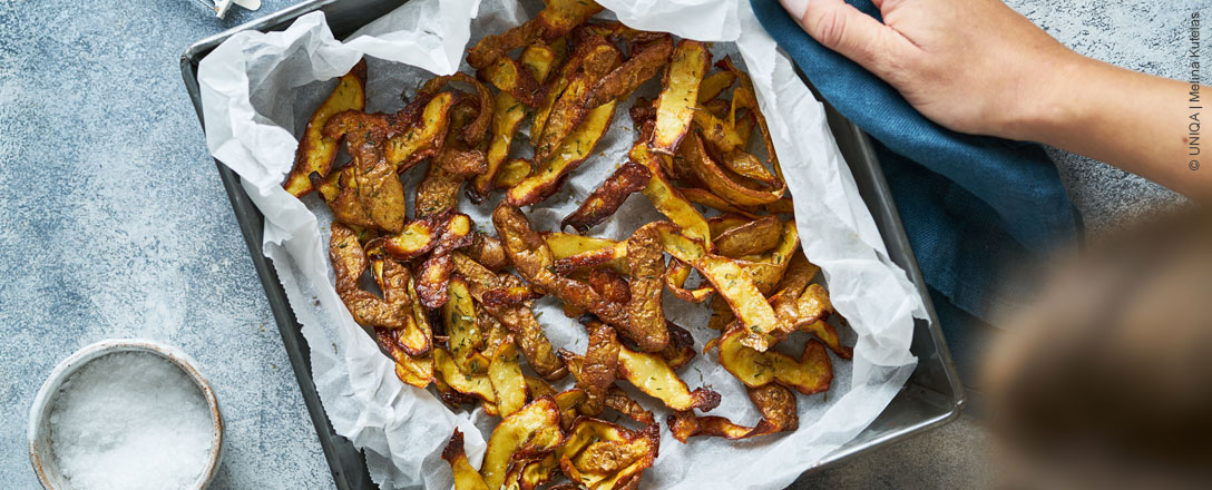 Selbstgemachte Kartoffelschalen-Chips