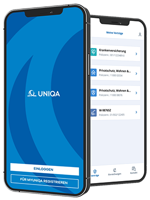 myUNIQA App auf Smartphone und Laptop